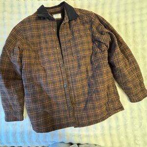 Old Navy Brown Plaid Shirt Jacket